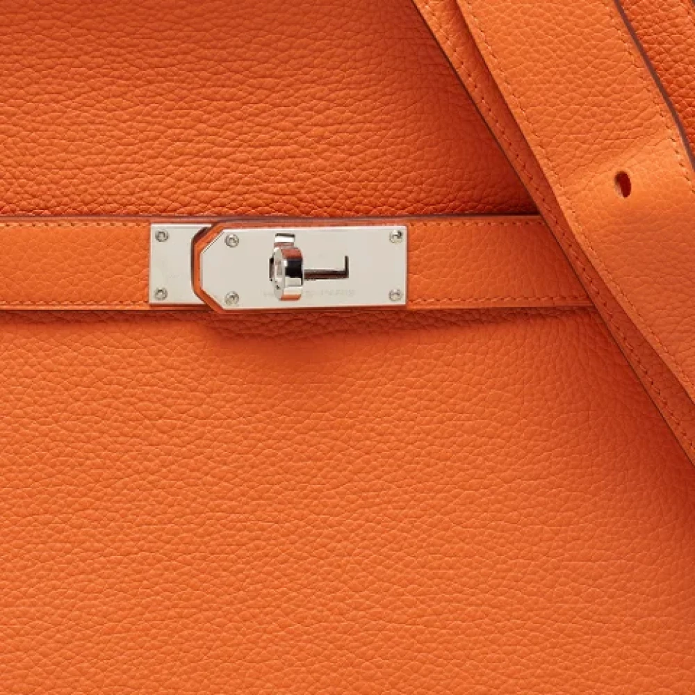Hermès Vintage Pre-owned Leather crossbody-bags Orange Dames