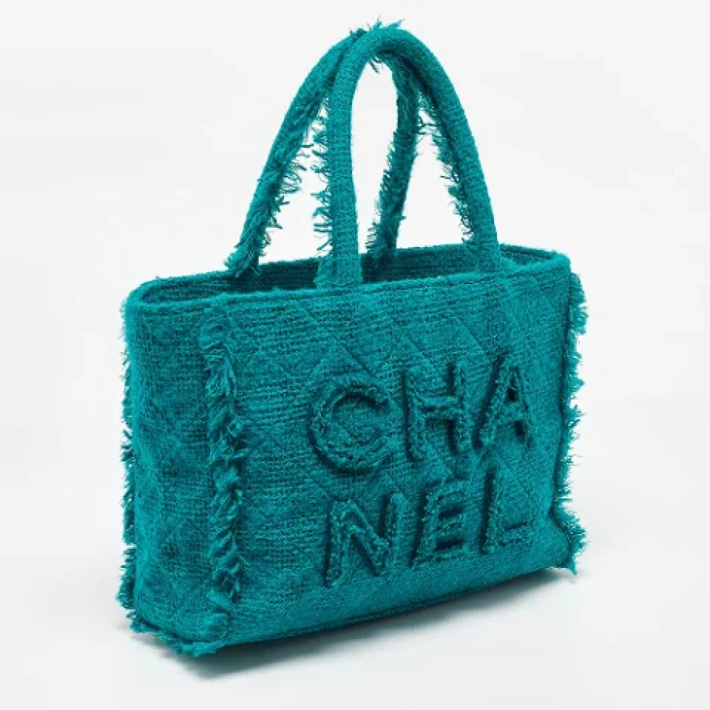Chanel Vintage Pre-owned Fabric totes Green Dames