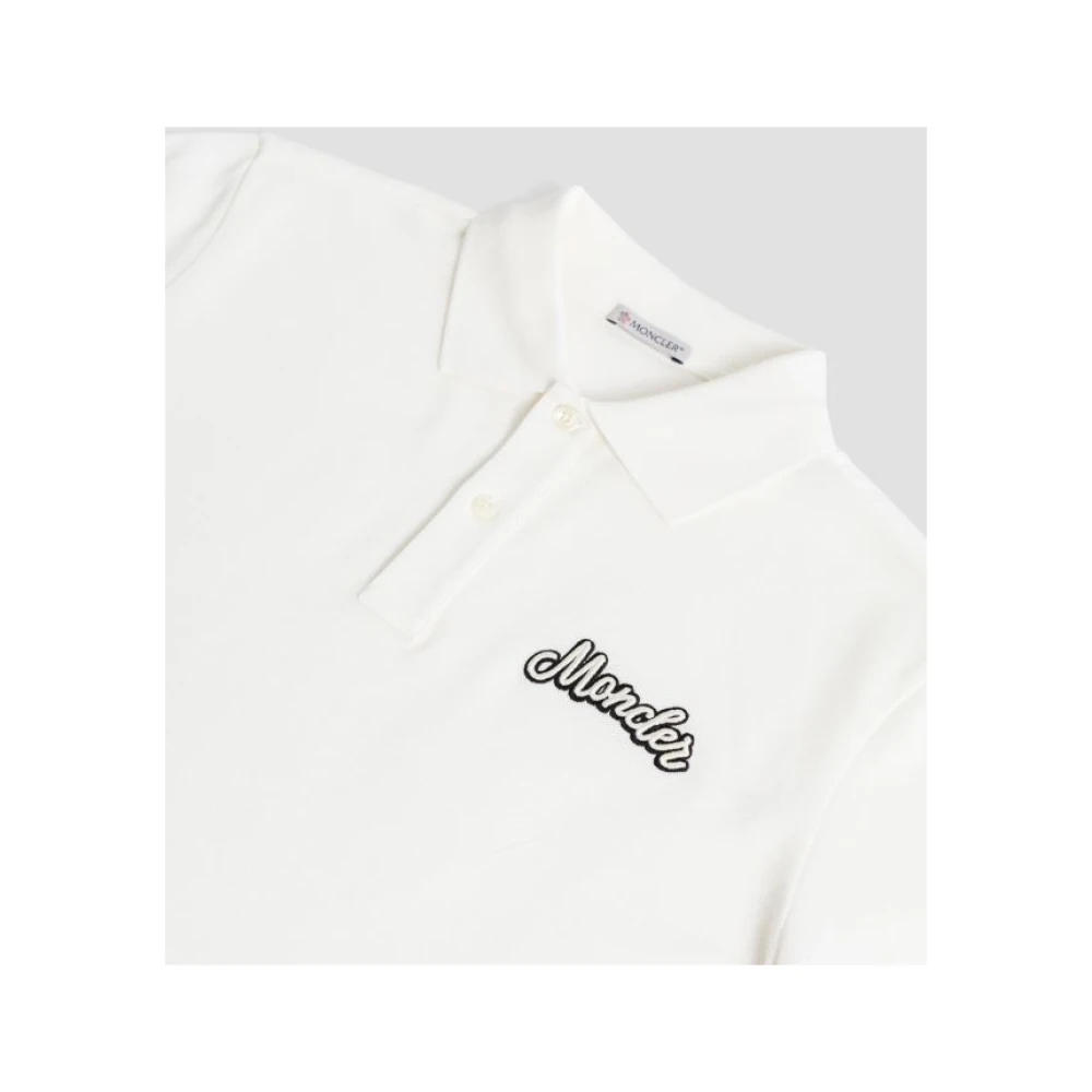 Moncler Wit Geborduurd Poloshirt White Heren