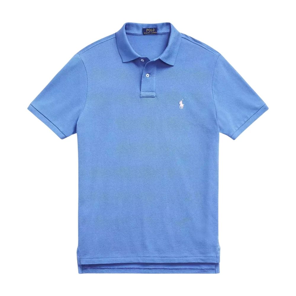Ralph Lauren Katoenen blauwe polo shirt met logo slim fit Blue Heren