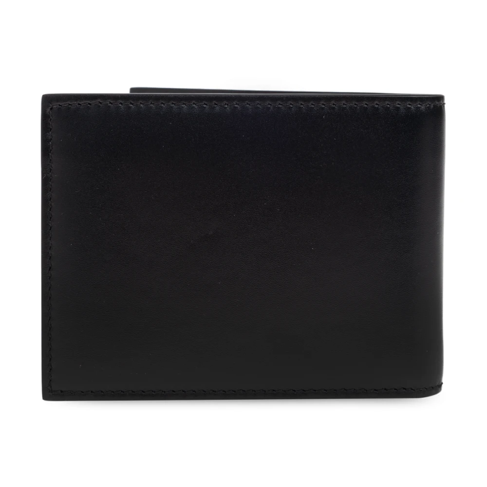 Moschino Leren opvouwbare portemonnee Black Heren