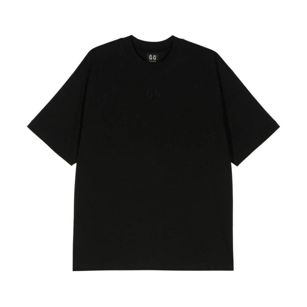 44 Label Group Zwart Katoenen T-shirt met Logo Print Black Heren