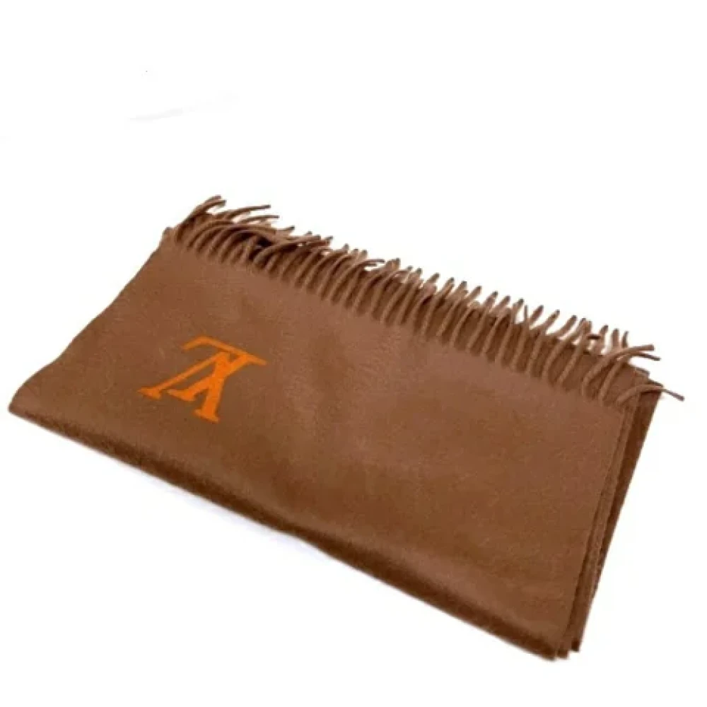 Louis Vuitton Vintage Pre-owned Cashmere scarves Brown Dames