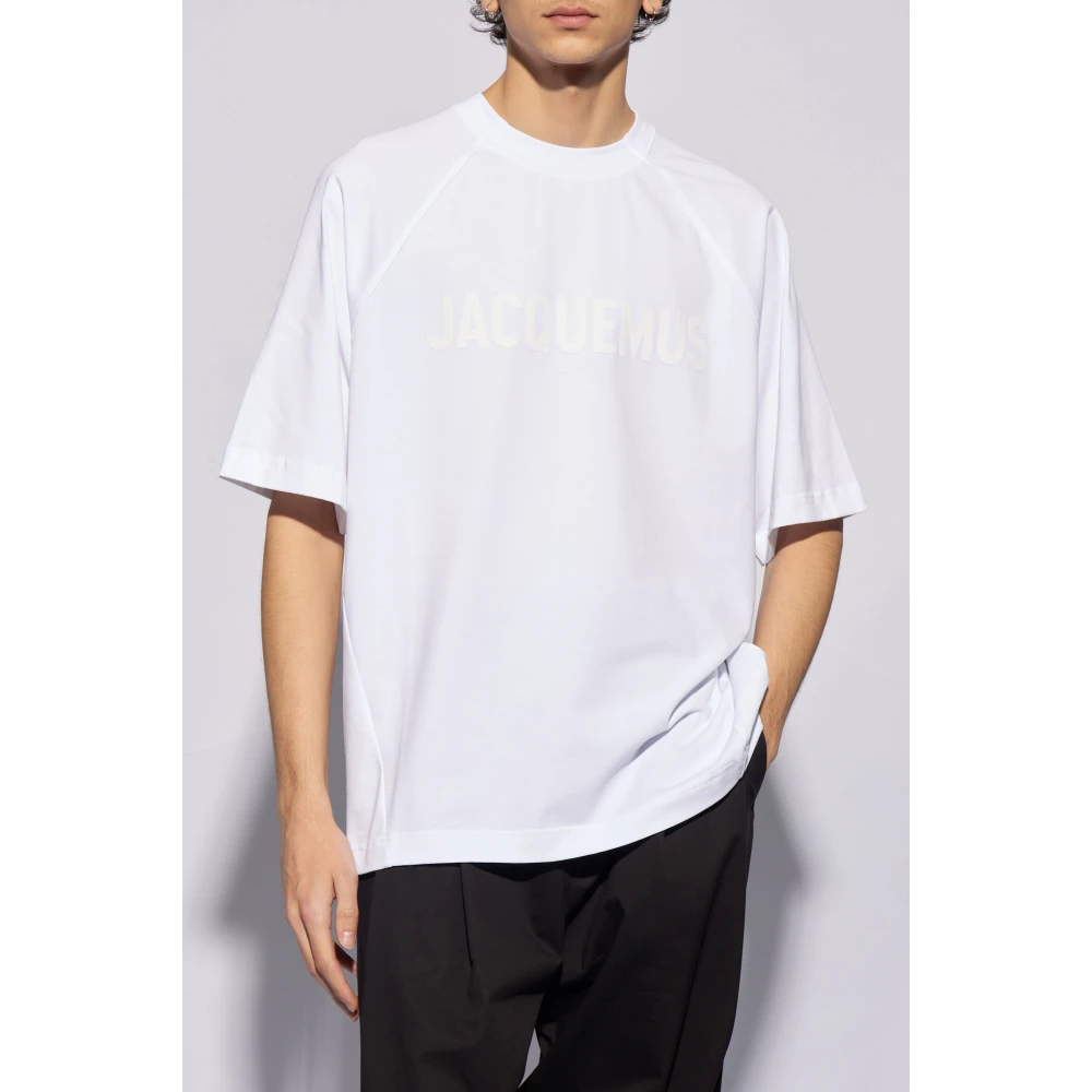 Jacquemus Typo T-shirt met logo White Heren