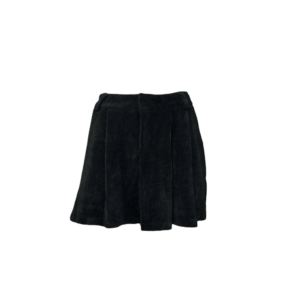 Molly Bracken Fluwelen Geplooide Minirok Black Dames