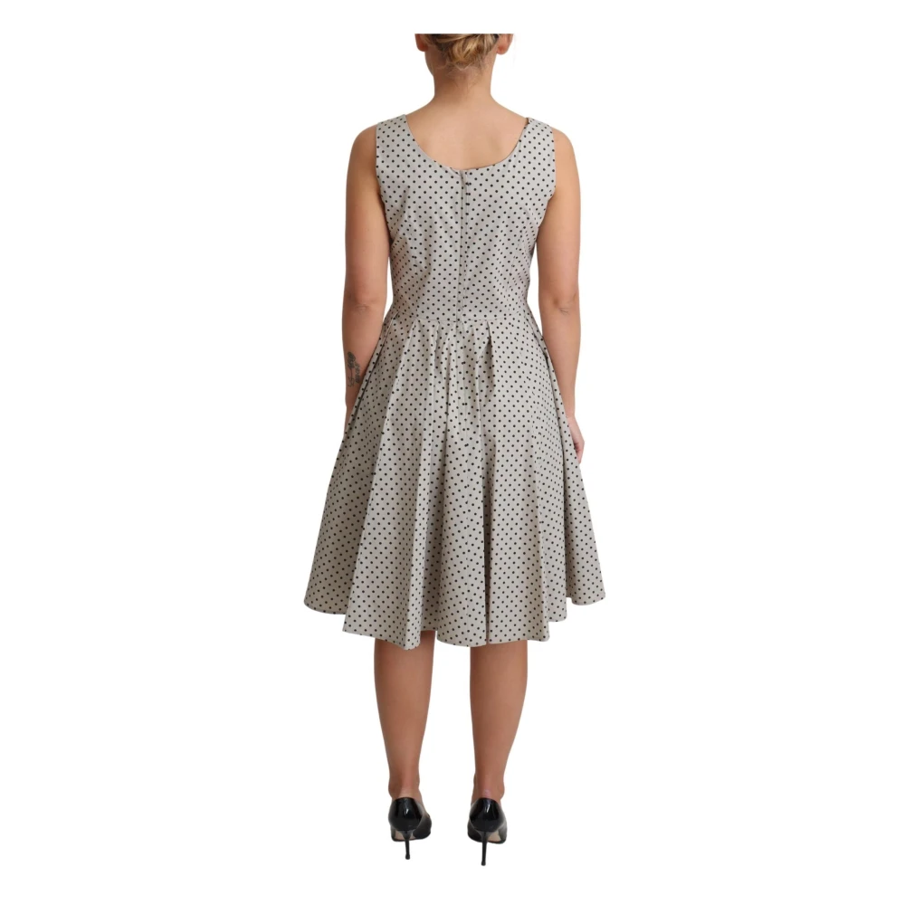 Dolce & Gabbana Gestippelde mouwloze A-lijn jurk Beige Dames