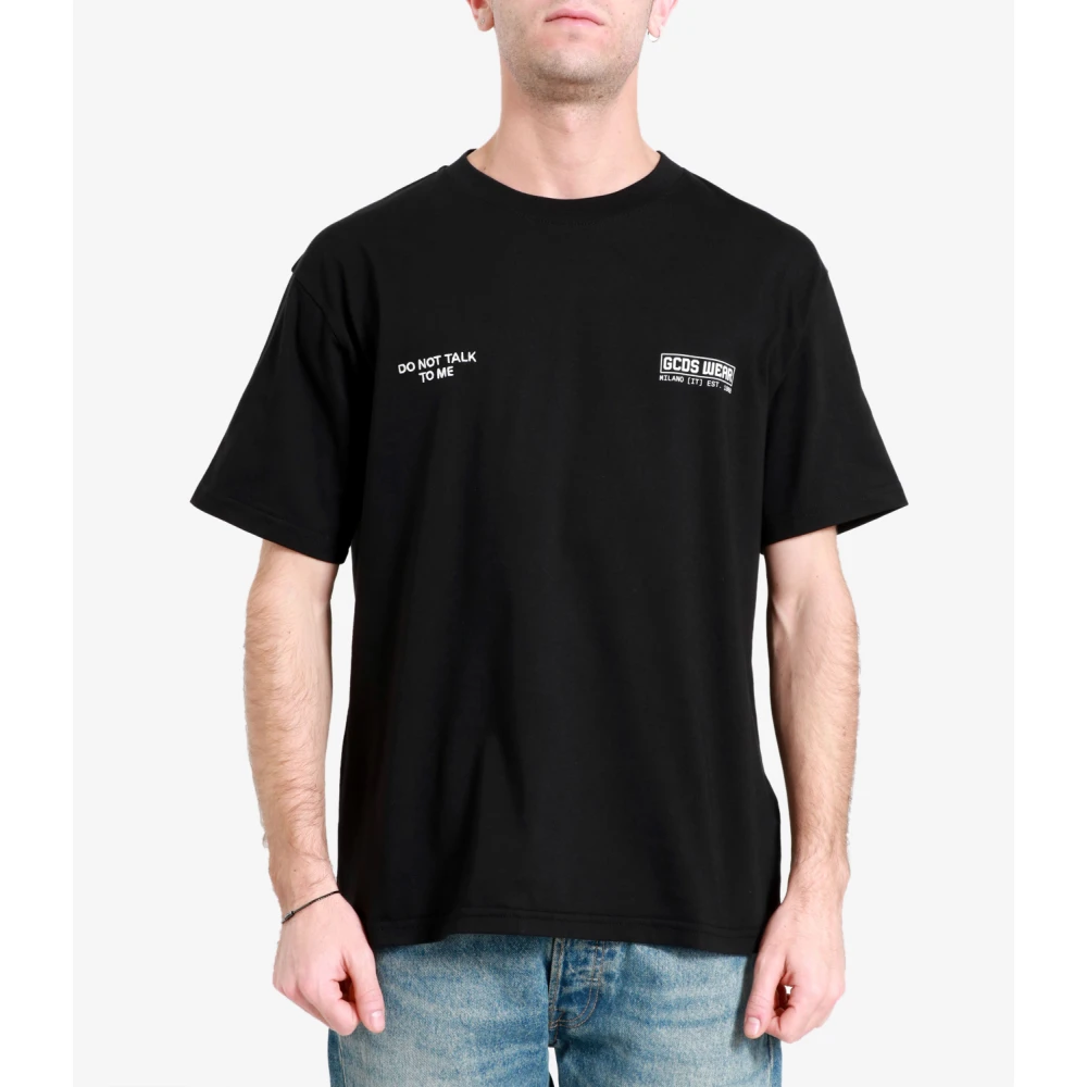 Gcds Zwart Katoenen Crew-neck T-shirt met Logo Black Heren