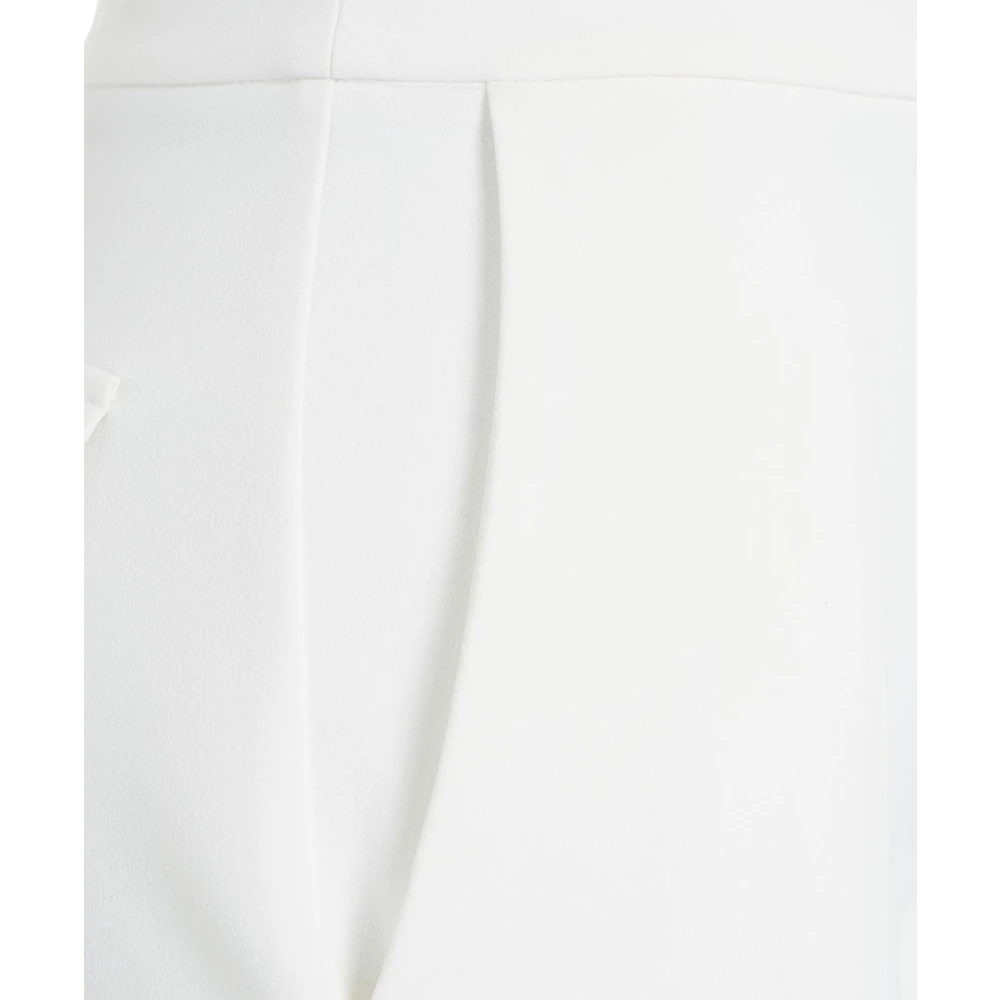 Elisabetta Franchi Witte Cropped Crêpe Broek Elegant Zakken White Dames