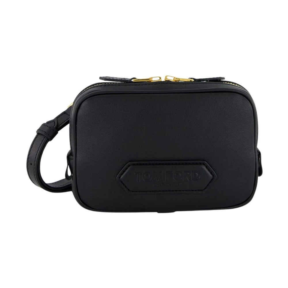 Tom Ford Men's Black Cross Body Bags, One Size, Leather Crossbody Pouch