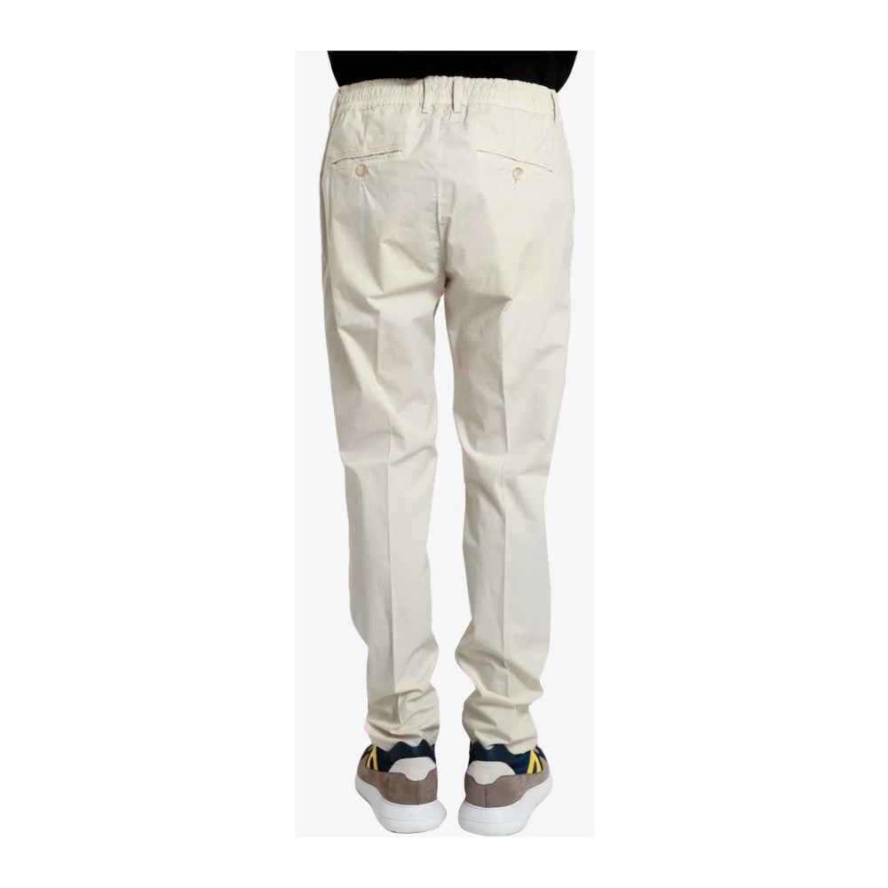 Cruna Beige Katoenen Broek met Elastische Tailleband Beige Heren