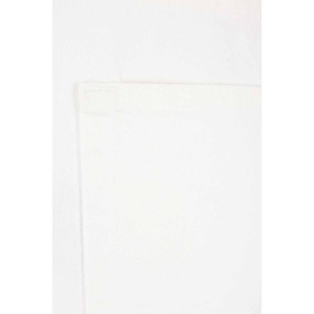 Ermenegildo Zegna Witte Slim-Fit Jeans met Leren Logo White Heren