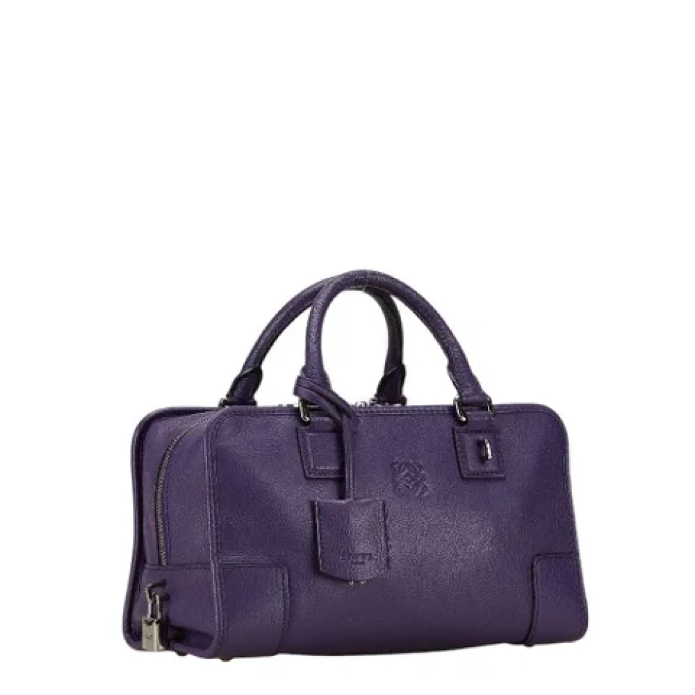 Loewe Pre-owned Leather handbags Purple Dames
