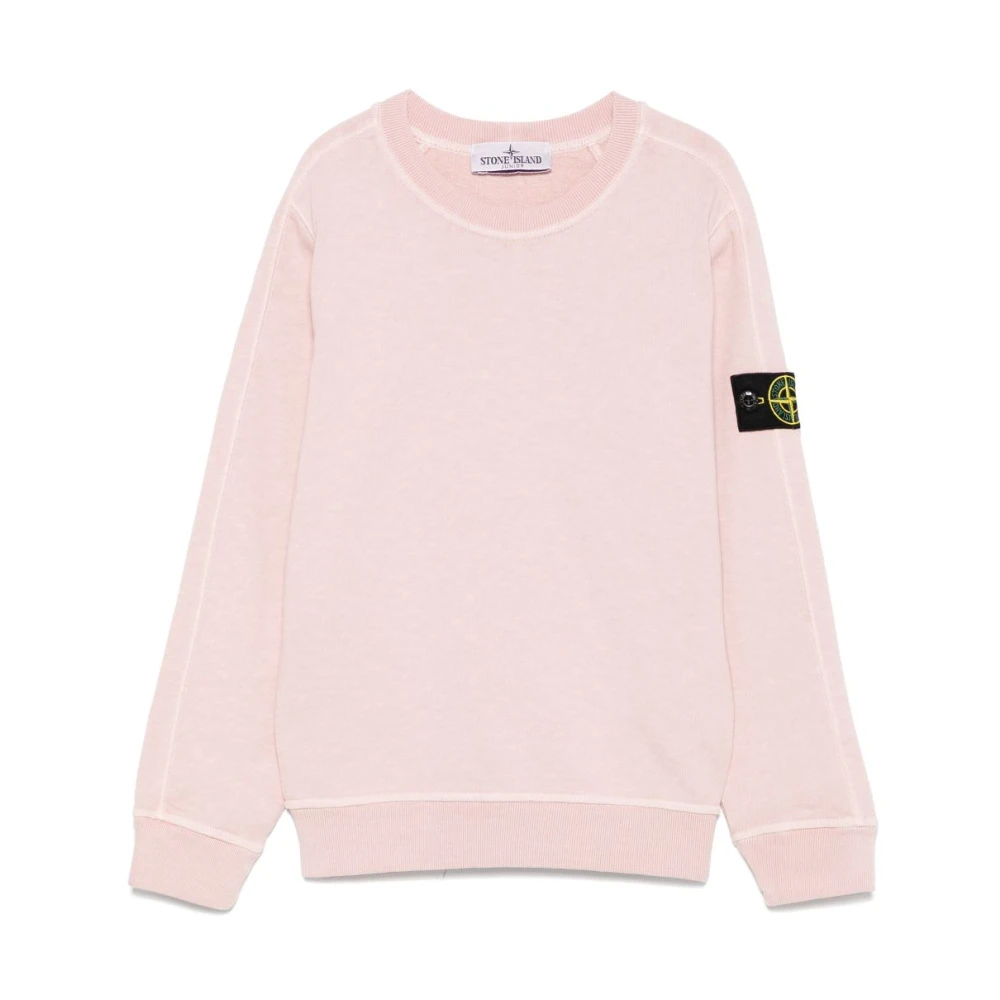 Stone Island Boys Pink Sweatshirts,, Crew Neck Sweatshirt Size 8 Y