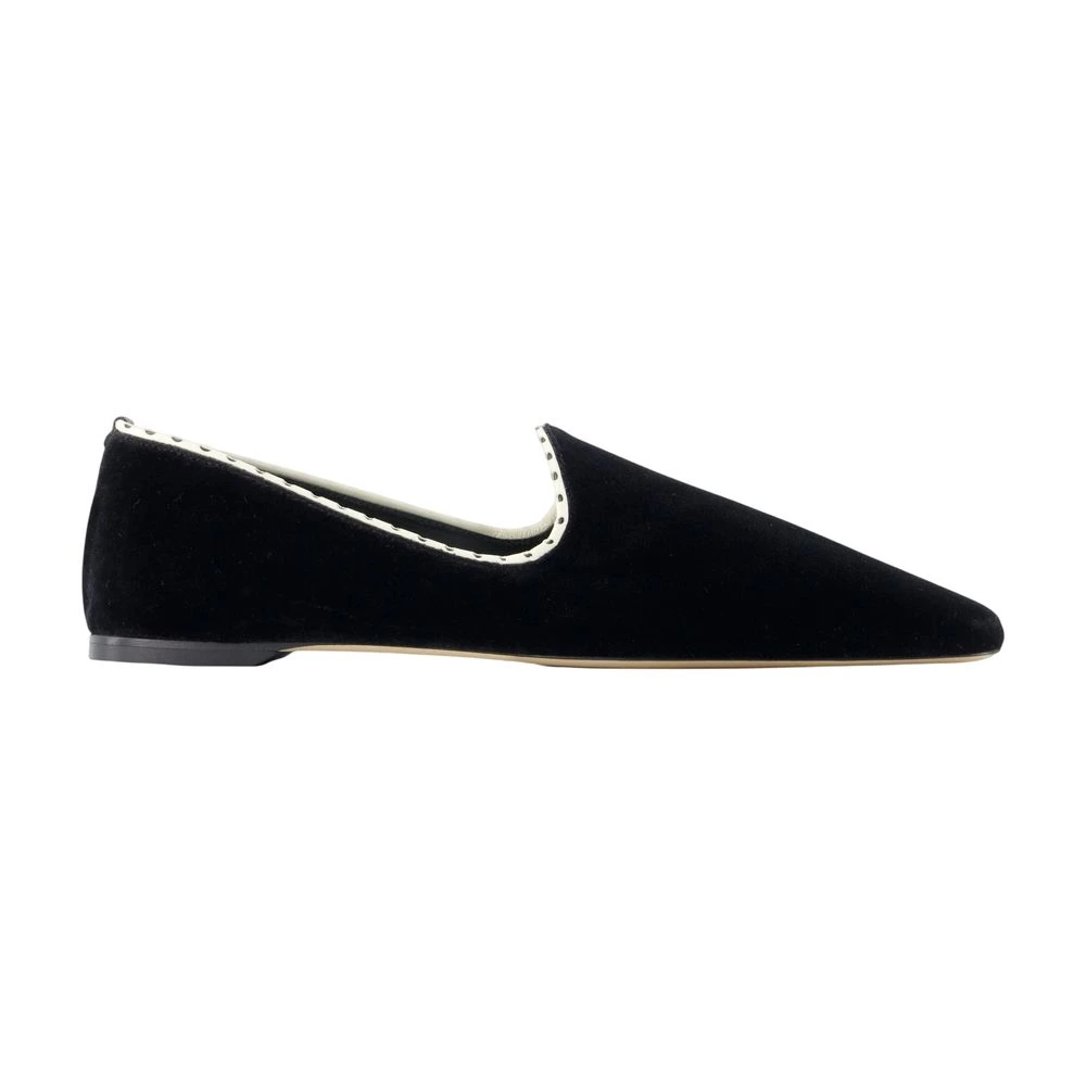 Totême Women's Black Minimalist Velvet Ballerinas - Ballerina Shoes - 5 Uk - Shoes