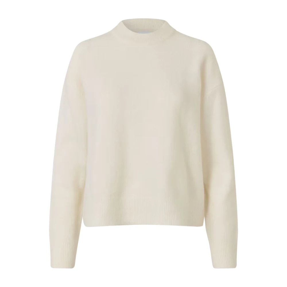 Samsøe Geribbelde O-Neck Trui White Dames