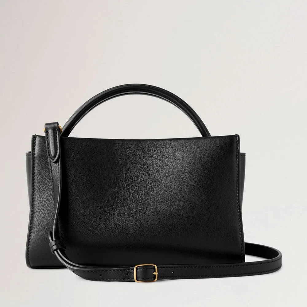 Mulberry Mini Iris Zwarte Lederen Tas Black Dames