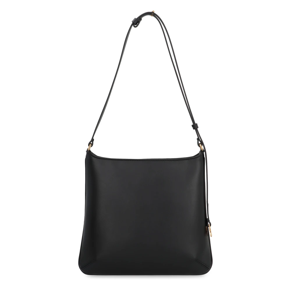 Palm Angels Grote leren schoudertas met rits Black Dames