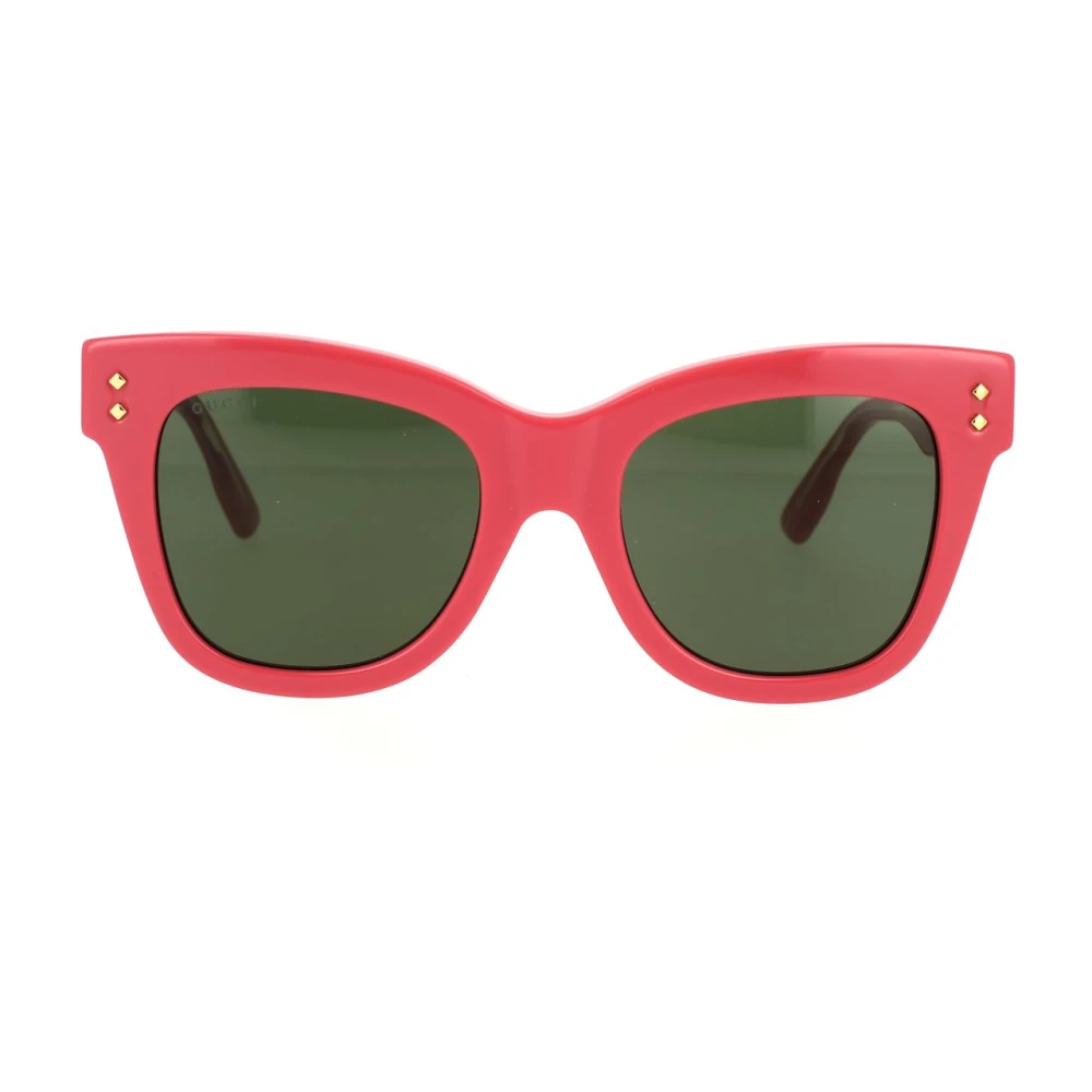 Gucci Vintage Cat-Eye Solglasögon med Metallnitar Pink, Dam