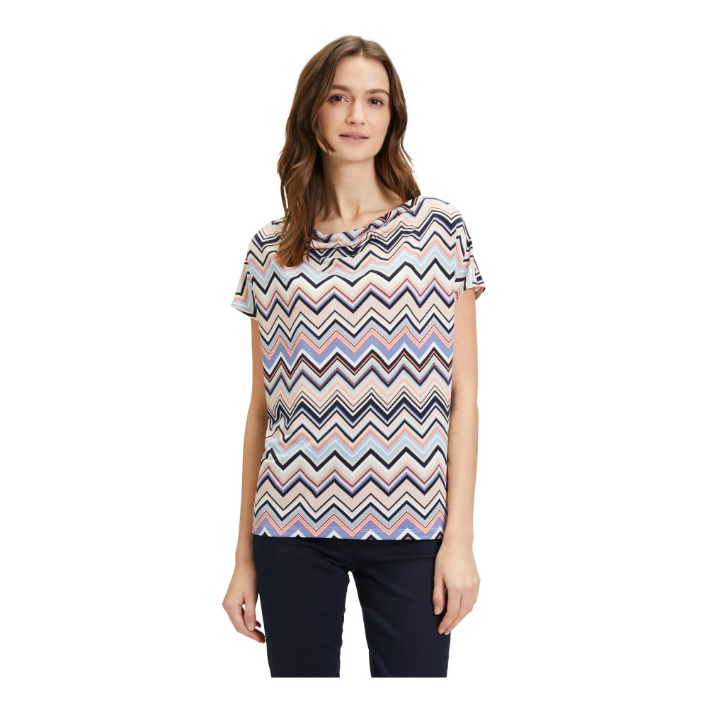 Betty Barclay Zigzag Waterfall Neck Shirt Multicolor Dames