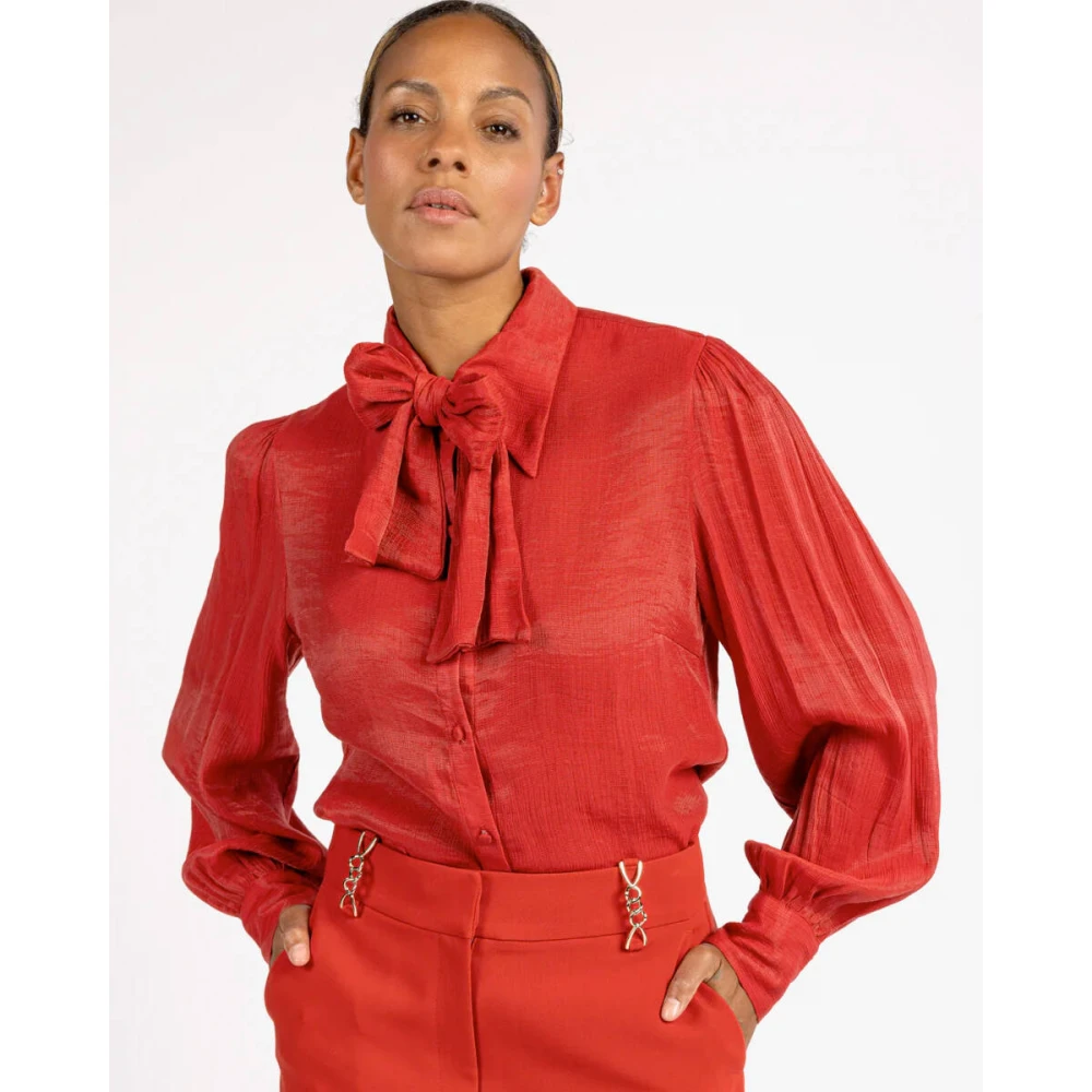 Aaiko Elegante Veronne TIE VIS Blouse Red Dames