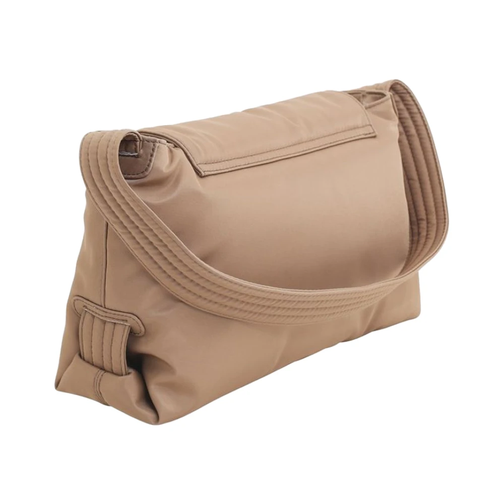 Hvisk Nylon Handtas met Hars Gesp Brown Dames