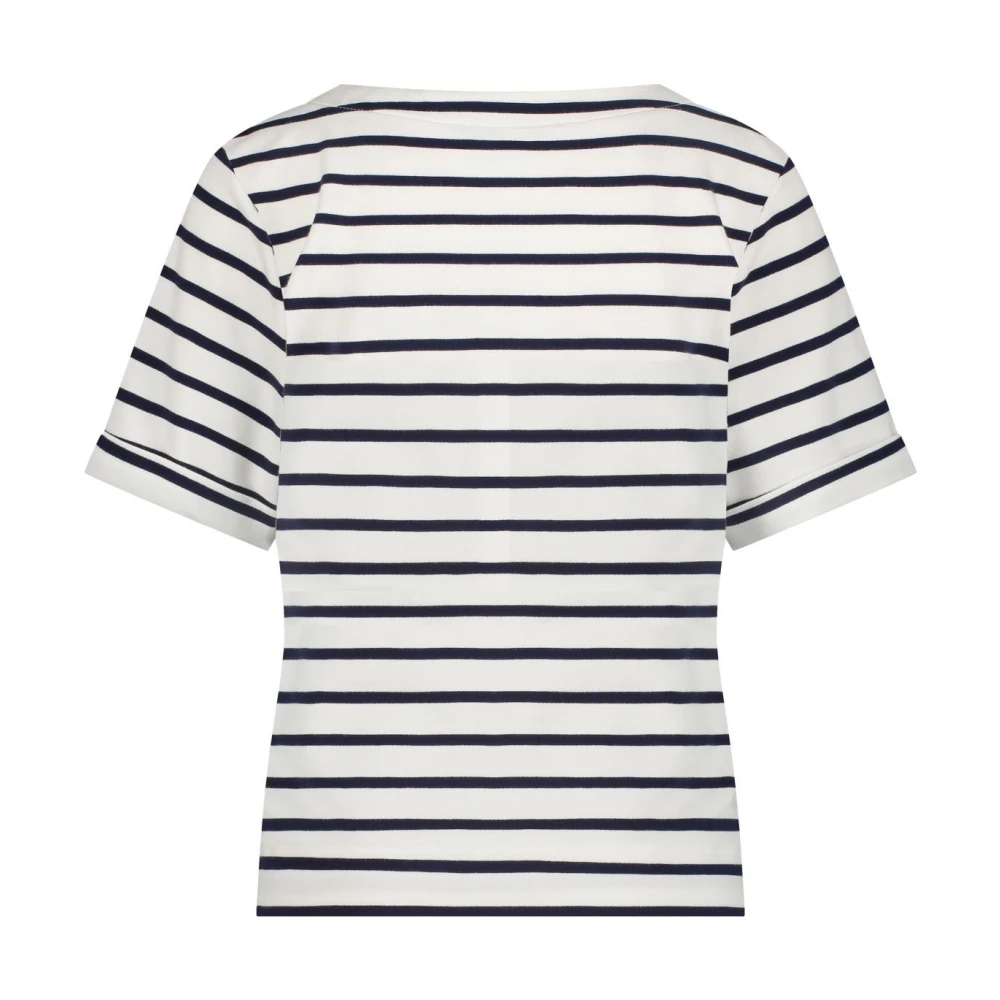 Red Button Donkerblauw Gestreept Sweater Shirt White Dames