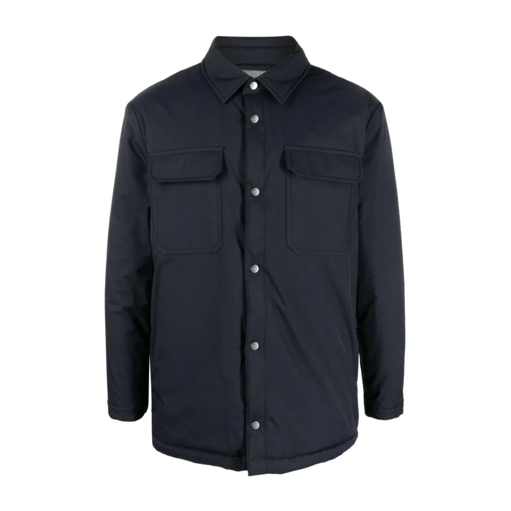 Kiton Blauwe Jas Blue Heren