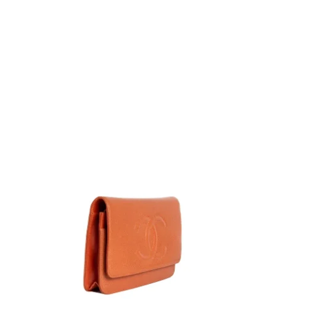 Chanel Vintage Pre-owned Leather wallets Orange Dames