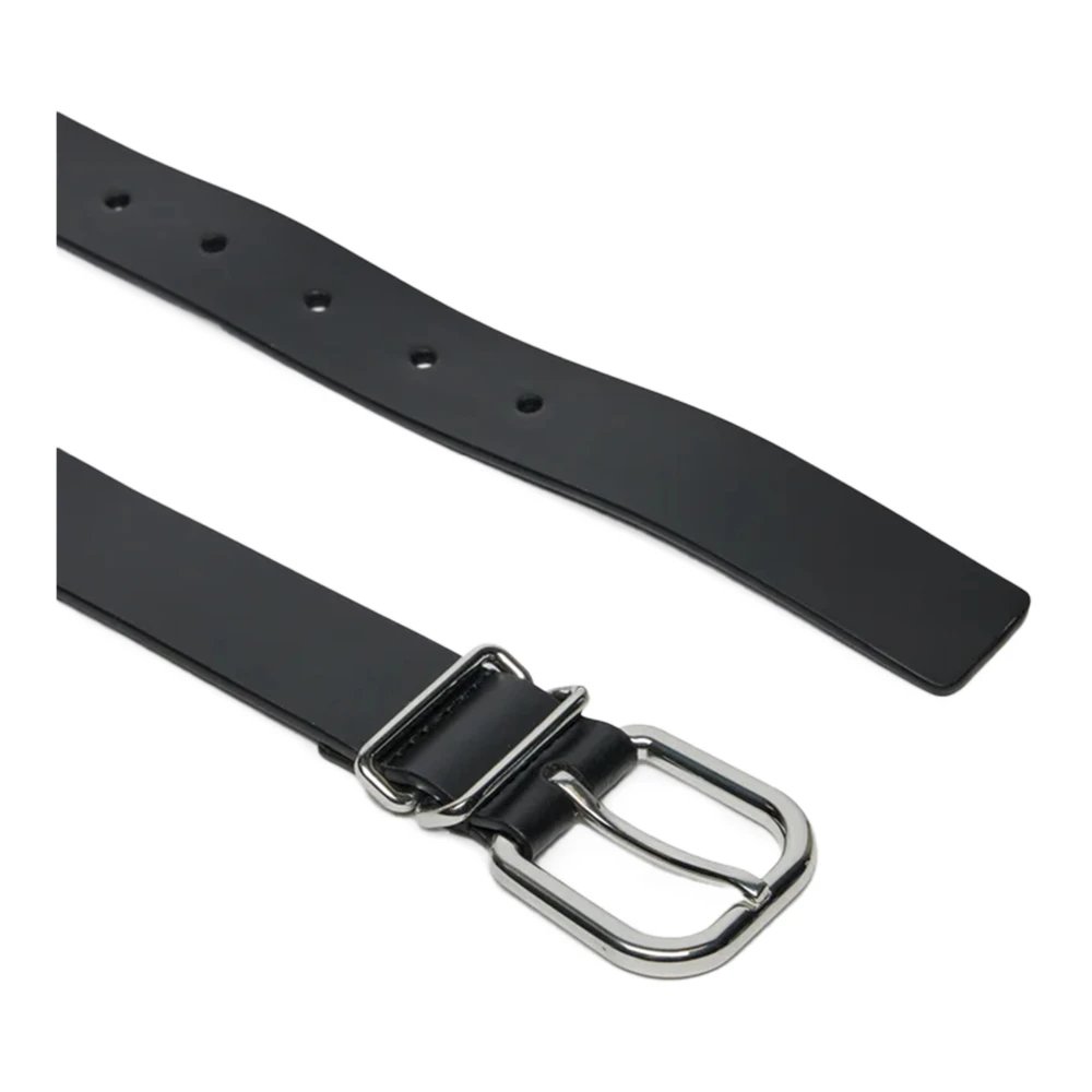 Tommy Hilfiger Zwart Leren Riem met Gesp Strik Sluiting Black Dames
