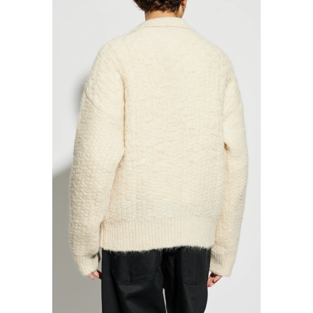 Jil Sander Cardigan met opstaande kraag Beige Heren