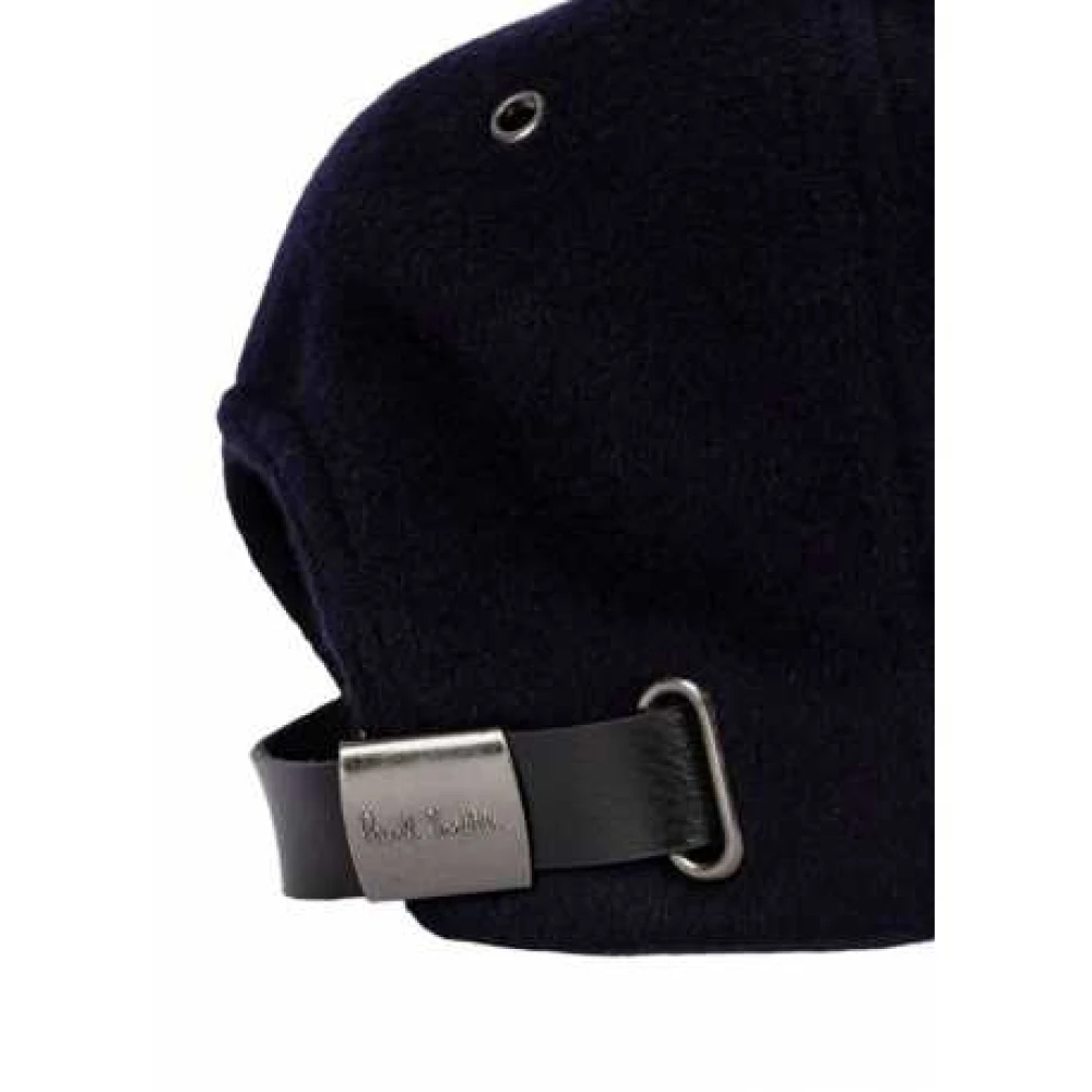 Paul Smith Zwarte wollen Baya Side Cap Black Unisex