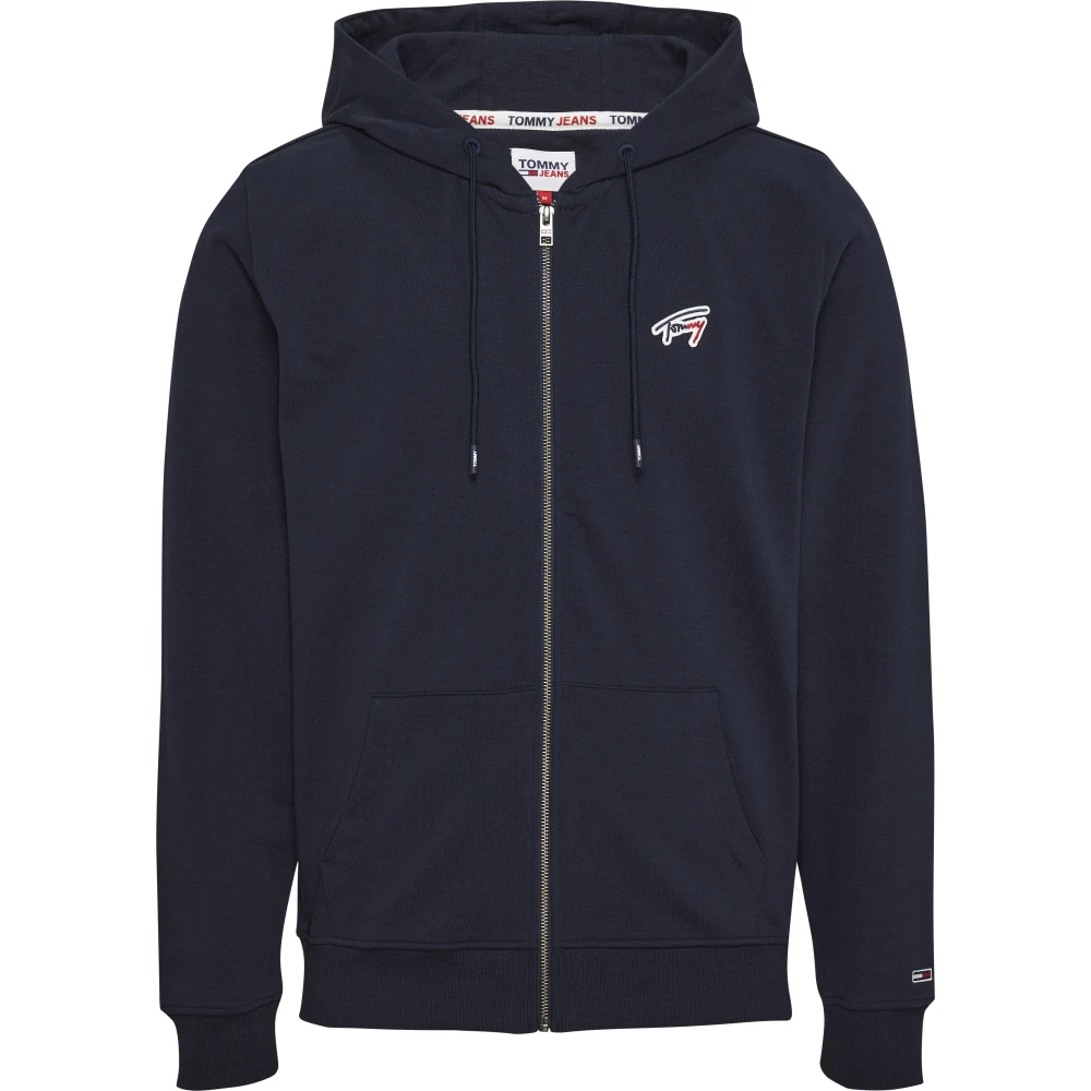 Tommy Jeans Men's Blue Hooded Jumper Night - Zip-Throughs - Xl - Sweatshirts & Hoodies