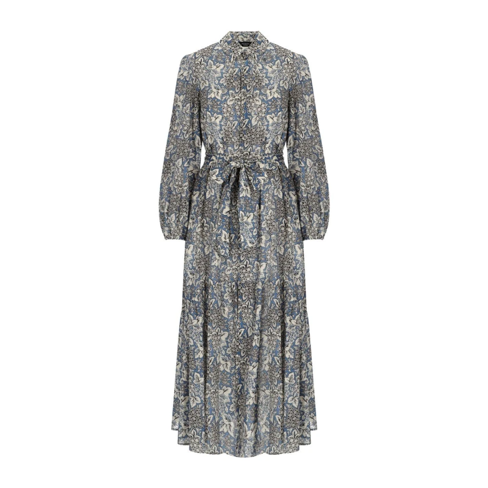 Weekend Max Mara Vrouw Multicolor Kleedjes Dames, Veelkleurig, Xs, Katoen, Oboli Bloemen Overhemdjurk