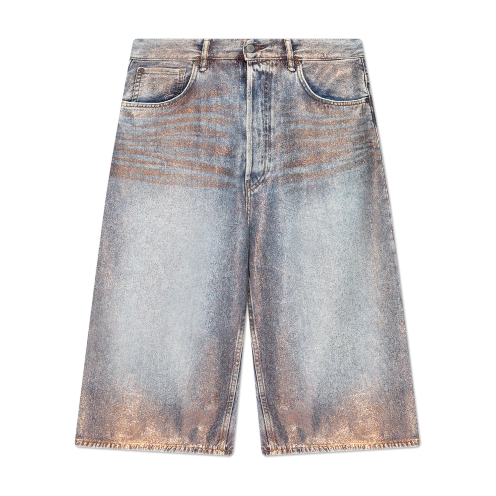 Acne Studios Uomo Blu Denim Shorts