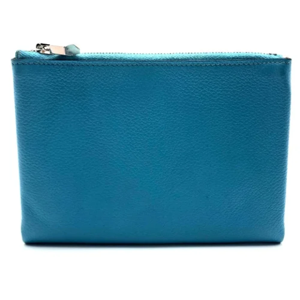 Hermès Vintage Pre-owned Leather pouches Blue Dames