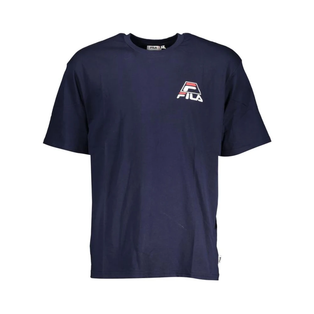 Fila Men's Blue Liberec Logo Tee - Cotton T-Shirt