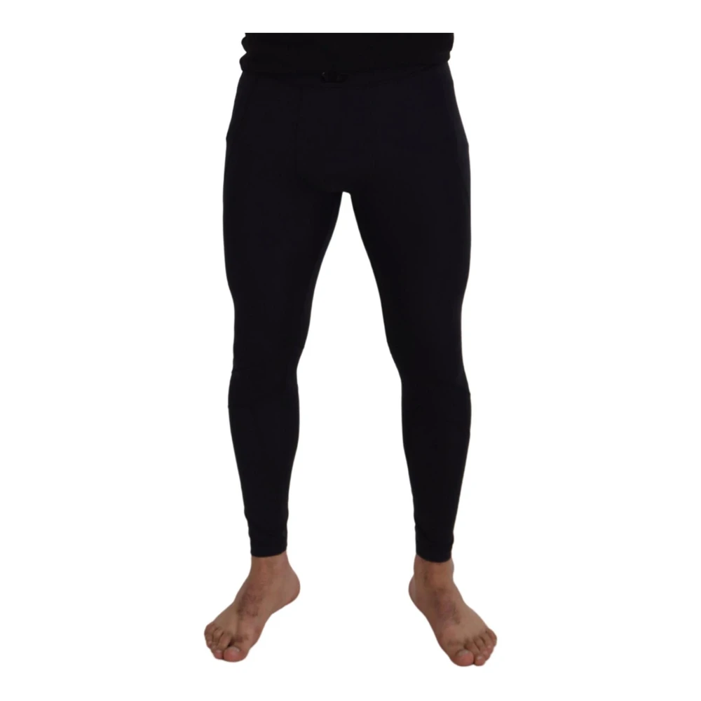 Dolce & Gabbana Men's Black Authentic Pants With Logo Details