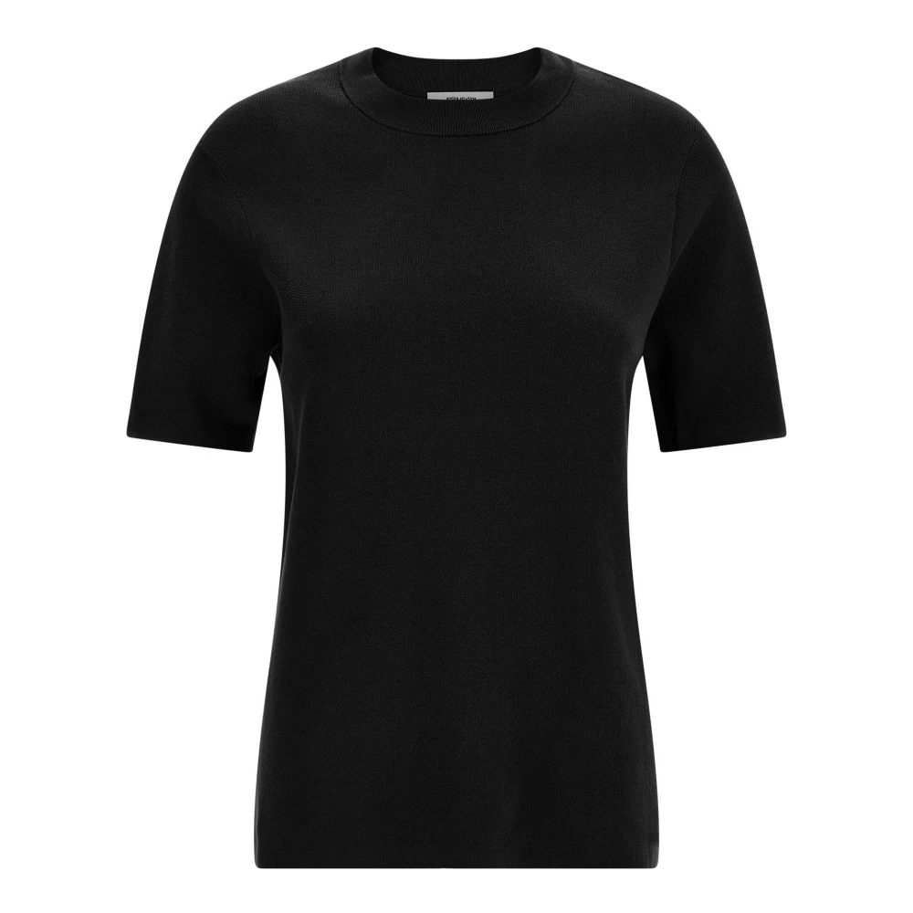 Entire Studios Women's Black Mercerized Crew Neck T-Shirt - T-Shirts - M - Tops