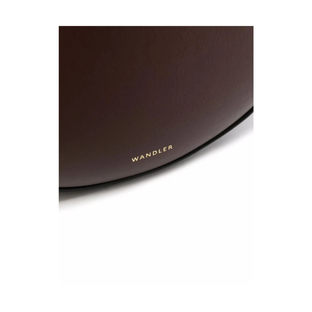 Wandler Bruin Leren Schoudertas met Logo Brown Dames