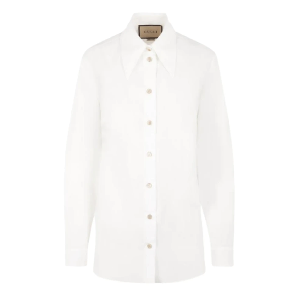 Gucci Overhemd van katoen met knopen White Dames