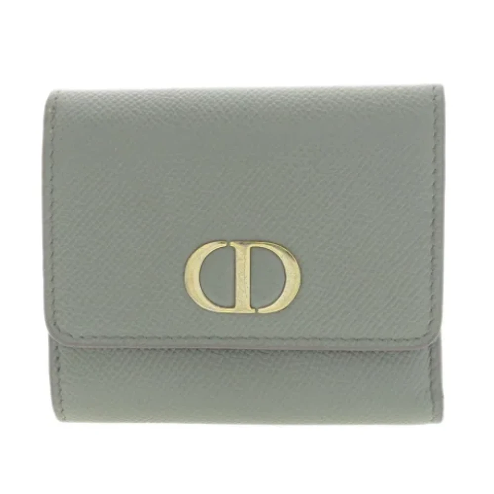 Dior Vintage Pre-owned Leather wallets Gray Dames