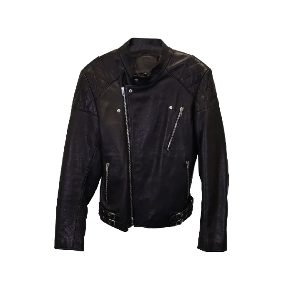 Alexander McQueen Pre-owned Leather outerwear Black Dames