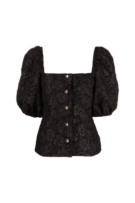 black-jacquard-fitted-blouse-button-down