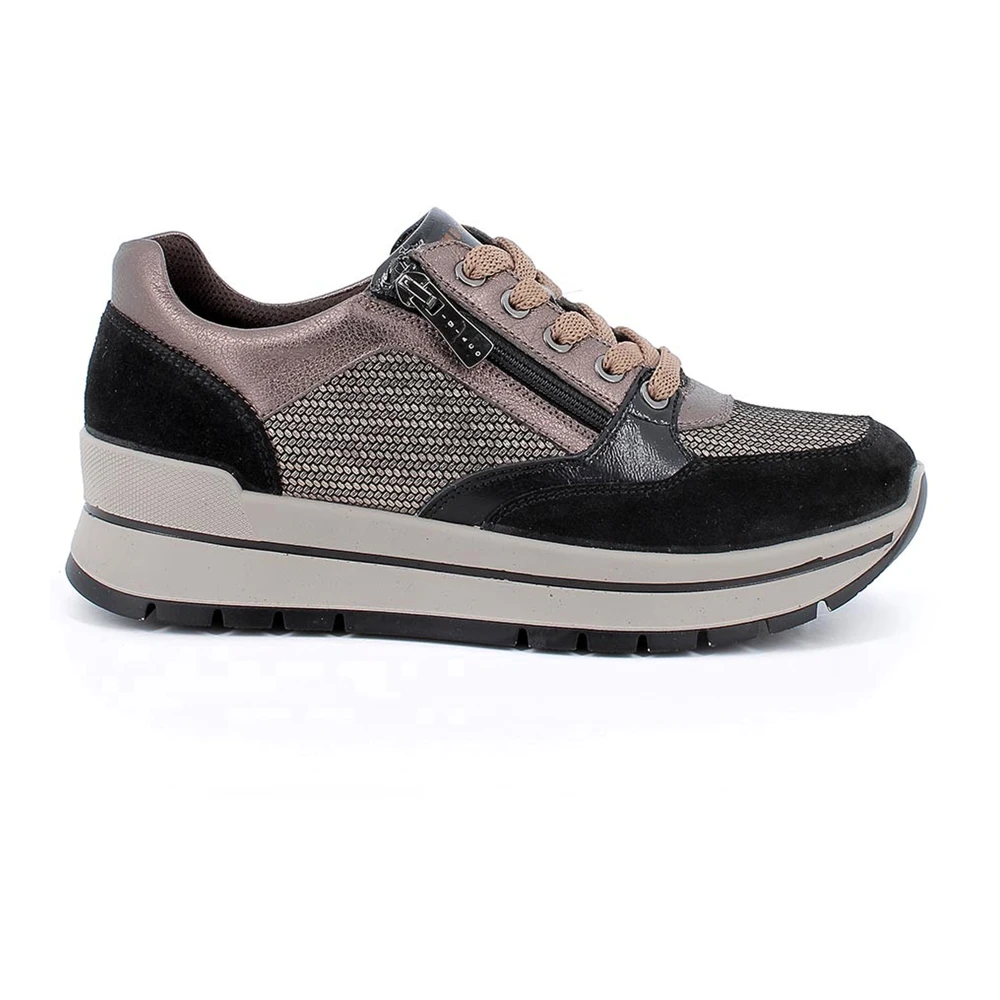 Igi&Co Winter Sleehak Sneakers met Rits Dames Schoenen Zwart