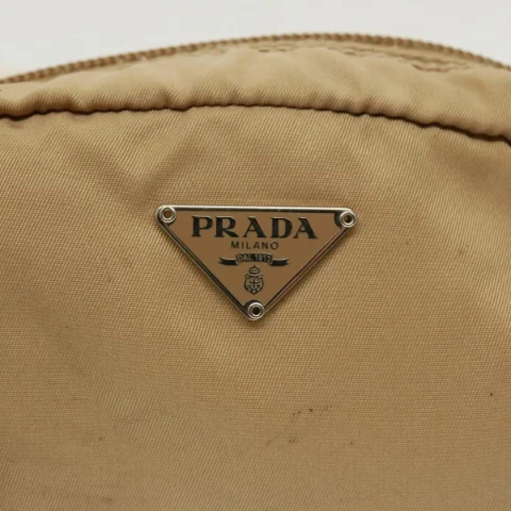 Prada Vintage Pre-owned Fabric clutches Beige Dames