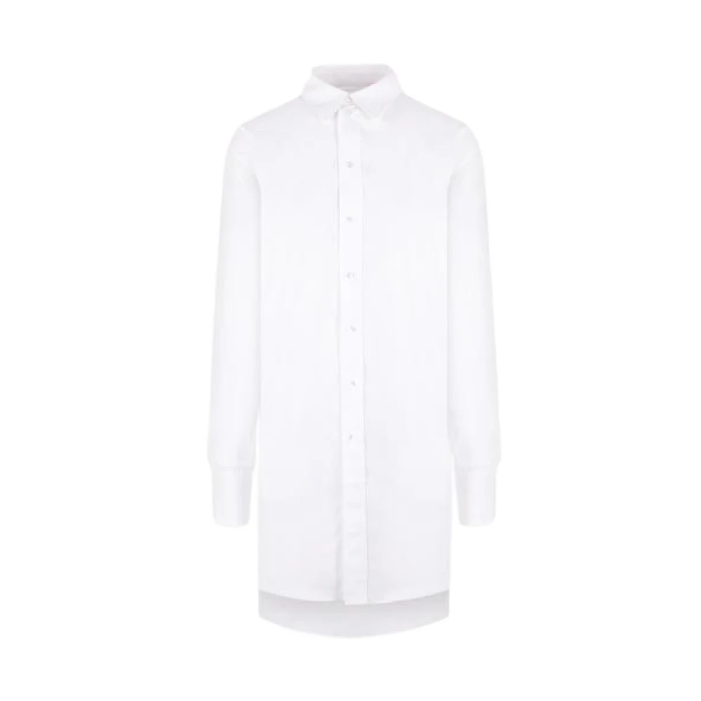Sa Su Phi Witte Katoenen Poplin Overhemd met Lange Mouwen White Dames