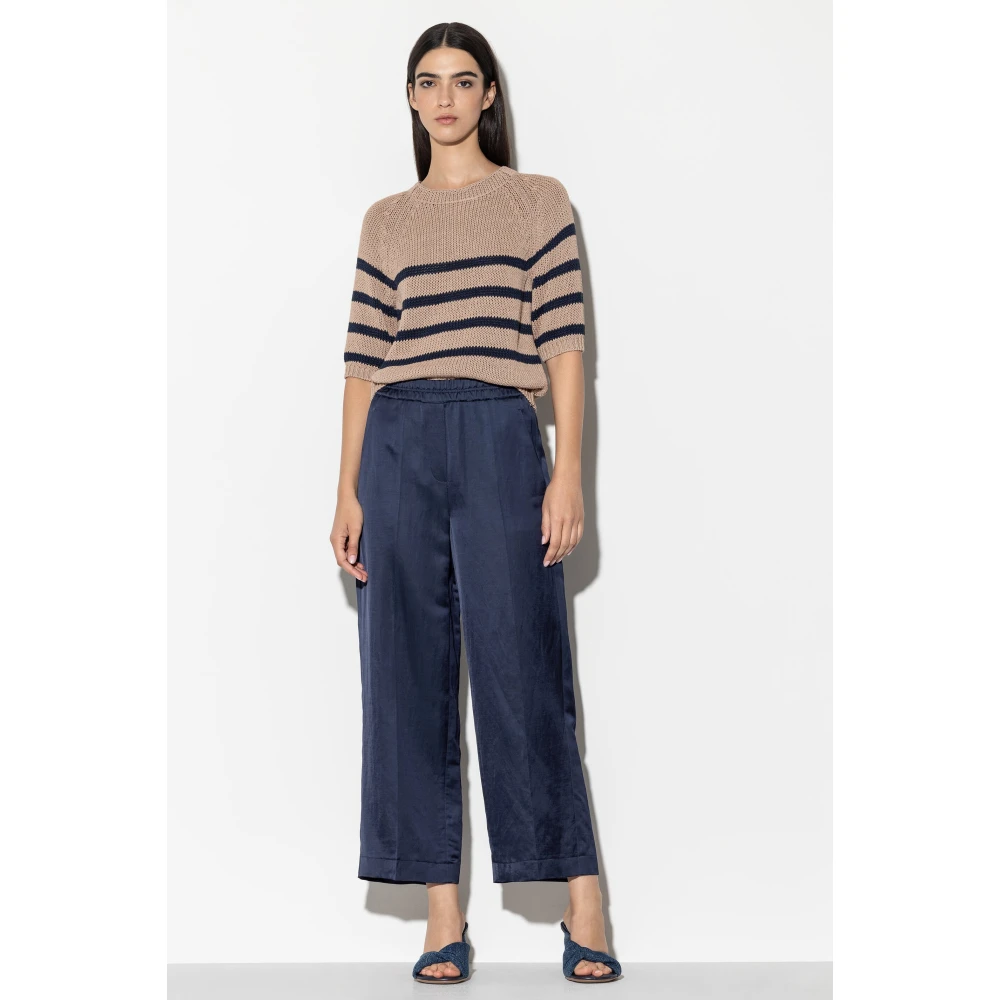LUISA CERANO Wide Trousers Blue Dames