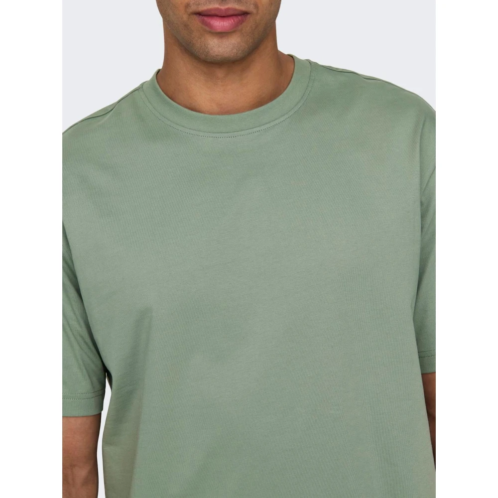Only & Sons Oversized Katoenen T-Shirt Green Heren