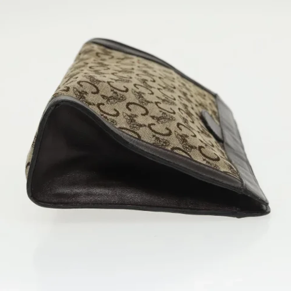 Celine Vintage Pre-owned Canvas clutches Beige Dames