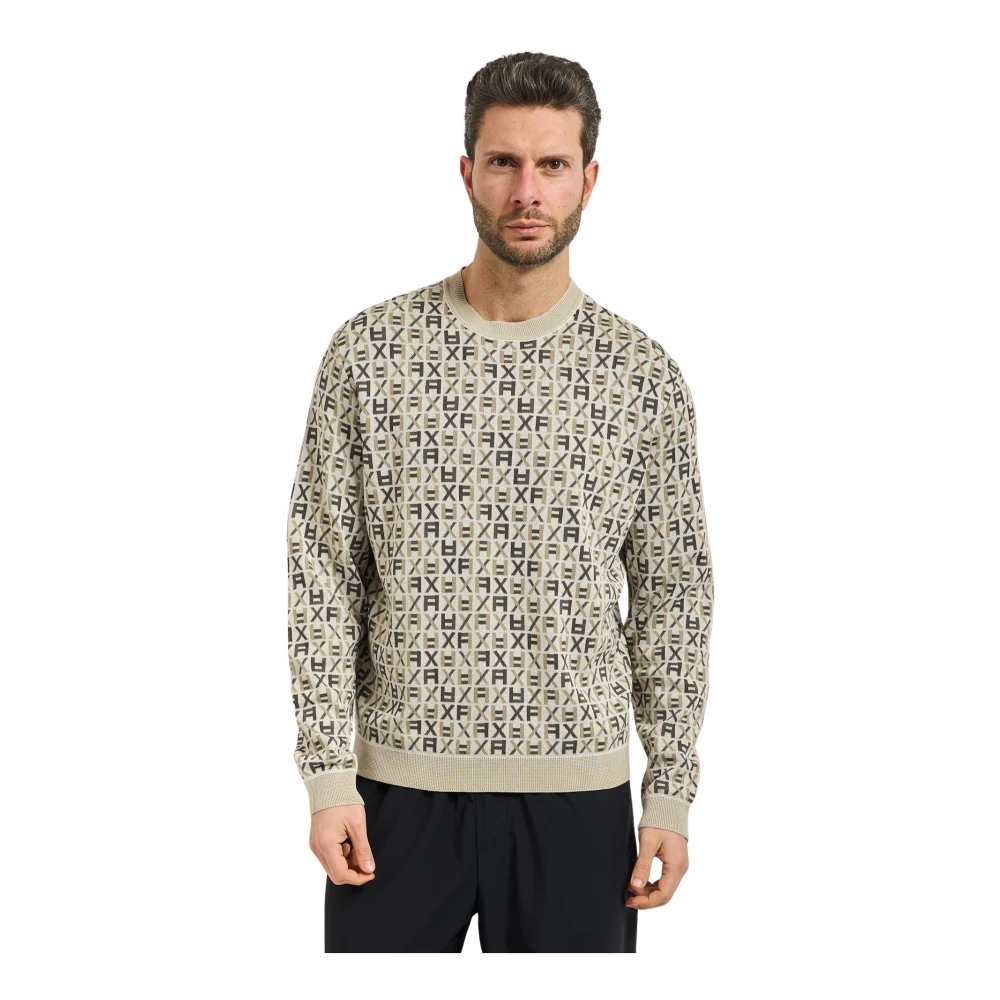 Armani Exchange Mannelijk Beige Ax Sweatshirt Met Logo Initialen